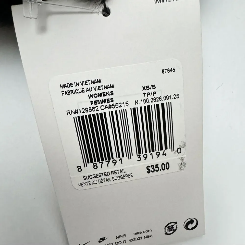 Nike Women's Cold Weather Winter Logo Black & White Faux Fur Mittens  Sz XS